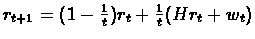 $r_{t+1}=(1-\frac{1}{t})r_{t}+\frac{1}{t}(Hr_{t}+w_{t})$