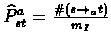 ${\widehat{P}^a}_{st} = \frac{\char93 (s { \rightarrow_a} t)}{m_I}$