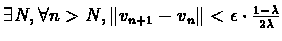 $\exists N, \forall n>N, \Vert v_{n+1}-v_{n}\Vert < \epsilon \cdot \frac{1-\lambda}{2\lambda}$